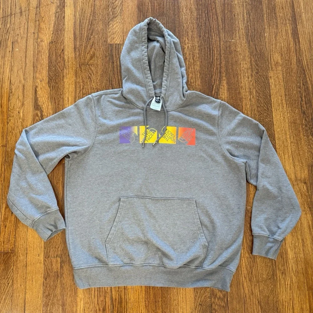The North Face Hoodie Multi-colored Gradient Logo Graphic Pullover Sweatshirt XL